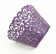 Yansanido 12 set pink Filigree Artistic Bake Little Vine Lace Laser Cut Cupcake Wrapper Cup Muffin Case Trays... N23