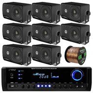 Pyle PT390BTU Bluetooth Digital Home Theater 300-Watt Stereo Receiver Bundle Combo With 8x 3'' Inch 3-Way Wall... N4