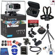 Gopro Hero 4 Black 15 Piece Pioneer Bundle Includes: Go Pro Hero4 Black + Case + Flexible Tripod + Chest Strap...