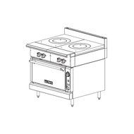 Vulcan V2FT36C V Series Heavy Duty Range gas 36" (2) 18" French tops convection