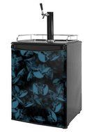Kegerator Skin - Skulls Confetti Blue (fits medium sized dorm fridge and kegerators)