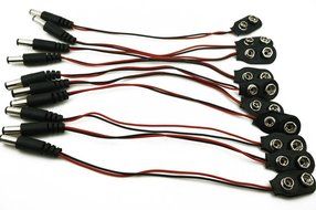 Hosyl 2.1x5.5mm Male DC Power Plug I Type Clip Connector for 9V Battery 10 Pieces Pack