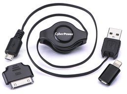 CyberPower CPU3RTAKT 2.5' Apple Certified Retractable Cable Kit, Black N4