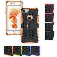 iPhone 7 Case, HLCT Rugged Shock Proof Dual-Layer Case with Built-In Kickstand for iPhone 7 4.7 Inch (Orange)