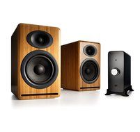 Audioengine P4 Passive Bookshelf Speakers and N22 Audio Amplifier Desktop Audio Speaker System (Natural) N2