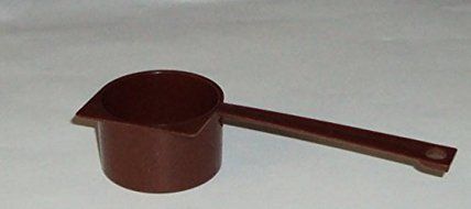Vintage Tupperware Gadget Coffee Scoop with Level, Walnut Brown