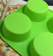 Drhob 1pc Multi color random 6 Cylindrical grid Silicone Mold forIce jelly Soap, Bread, Loaf, Muffin, Brownie,...