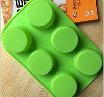 Drhob 1pc Multi color random 6 Cylindrical grid Silicone Mold forIce jelly Soap, Bread, Loaf, Muffin, Brownie,... N2