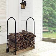 Crosley Hartman Adjustable Firewood Storage Rack, Black N3