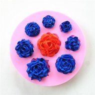 Wocuz W0599 8 Different Sizes of Same Roses Pattern Fondant Chocolate Candy Making Mold Small Pastry Mould Cake... N2