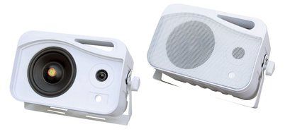 Pyle PDA5BU Amplifier Receiver Stereo Bundle With 2 Pyle PLMR26 5'' 500 Watt 3-Way Weather Proof Speakers - Enrock... N2