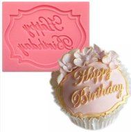 1pc Happy Birthday Cake Decoration Tools Fondant Cake Silicone Mold Soap Sugar Craft Cake Decorating Biscuit Mold...