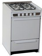 Summit WNM616R Professional 24" White Gas Slide-In Sealed Burner Range