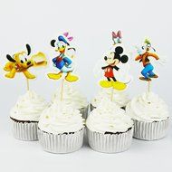 Winrase&reg; Pack of 24 Cute Mickey Minnie Kids Party Decoration Paper Cupcake Toppers (Mickey Minnie Donald Duck) N3