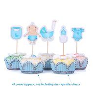 Cupcake Toppers for Baby Shower Kids 1st 2nd Birthday Party Cake Decoration 40 Count N5