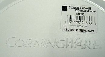 CORNINGWARE French White 24-oz Plastic Cover N2