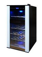 Vinotemp VT-18PTED-2Z 18 Bottle Dual-Zone Thermoelectric Wine Cooler, Black N2