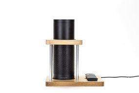 Speaker Stand for Amazon Echo, UE Boom and Other Models - Protect and Stabilize Alexa by Wasserstein (Bamboo) N4