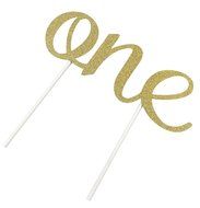 PoshPeanut One Cake Top Handmade in the USA 1st Birthday Cake Topper Beautiful Decoration in Cursive N3