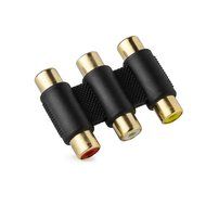 Aurum Cables High Quality 5 Pack 3 RCA Female to Female Coupler Jack Adapter