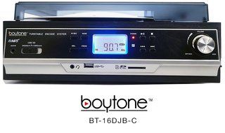 Boytone BT-16DJB-C 3-speed Stereo Turntable with 2 Built in Speakers Digital LCD Display + Supports USB/SD/AUX... N6