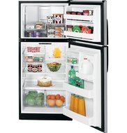 GE REFRIGERATORS 632134 Energy Star 18 cu. ft. Top Freezer Refrigerator, Clean steel/Black Case, Reversible Door...