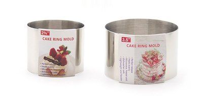 Bestwoohome Stainless Steel Cake Pastry Ring Round Mousse Molds (4 Inch Adjustable) N2