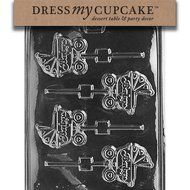 Dress My Cupcake Chocolate Candy Mold, Carriage Lollipop, Baby Shower