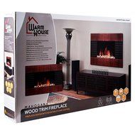 Warm House Mahogany-Effect Trim 1500-Watt Fireplace Heater
