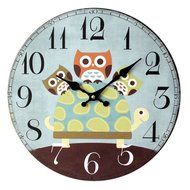 MuLuo Continental Round Wooden Home Clocks Wall Timepiece for Living room study bedroom yellow N3
