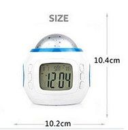 HM Music Star Projection Alarm Clock with Little Star Glow Night Light Projector N2