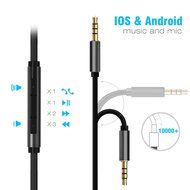 Nkomax 3.5mm Audio Cable Male to Male Gold Plated AUX Cable with In-line Remote Control Dual Male Extension Cord... N4
