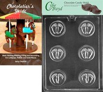 Cybrtrayd &quot;Baby Feet Cookie Mold&quot; Baby Chocolate Candy Mold with Chocolatier&#039;s Guide