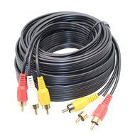 SNANSHI Gold Plated 3 RCA Male to Male Composite AV Audio Video Cable 15ft
