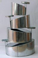 Euro Tins Multi Layer Cake Pans Mini Topsy Turvy Round 4 Tier Wedding Cake Pan - Cake Tin Set with Detachable... N2