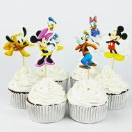 Winrase&reg; Pack of 24 Cute Mickey Minnie Kids Party Decoration Paper Cupcake Toppers (Mickey Minnie Donald Duck) N4