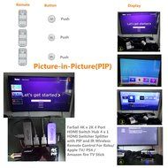 FarSail 4K x 2K 4 Port HDMI Switch Hub 4 x 1 HDMI Switcher Splitter with PIP and IR Wireless Remote Control For... N7