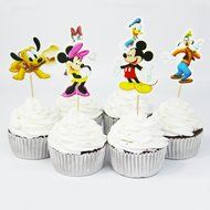 Winrase&reg; Pack of 24 Cute Mickey Minnie Kids Party Decoration Paper Cupcake Toppers (Mickey Minnie Donald Duck) N6