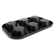 uxcell Casa-J Bakeware Muffin Pans 6 Cup Nonstick Stainless Steel Black N2