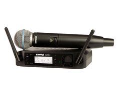Shure GLXD24/SM58 (Band Z2) Wireless SM58 Microphone + Stand + Mogami Cable N3