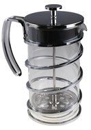 Gourmet 1 Liter Silver Colored French Press Coffee Brewer with Spiral Design N7