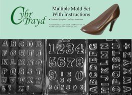 Cybrtrayd BUN-L003L009L039 3-Piece Numbers and Letters Chocolate Molds