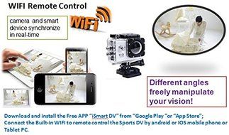 WATREE&reg; Pro-2 Wifi 12MP Full HD 1080P Sports Camera Waterproof Action DV 170 Degree Wide Helmet Camcorder DVR...