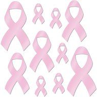 Beistle 54505 10-Pack Foil Pink Ribbon Cutouts, Assorted