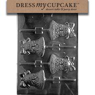 Dress My Cupcake DMCW008 Chocolate Candy Mold, Bell Lollipop, Wedding