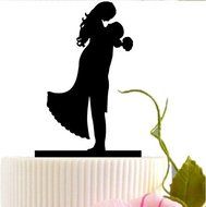 ShinyBeauty Mr And Mrs Cake-Topper,Custom Wedding Cake Topper (Design 12) N4