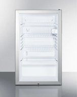 Summit SCR450L7 20&quot; Commercially Listed Compact Refrigerator With 4.1 cu. ft. Capacity Glass Door Factory Installed...