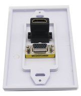 Lemeng New design Gold plated HDMI VGA Component Composite Audio Video Wall Face Plate Panel-White N5