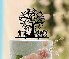 ShinyBeauty Mr And Mrs Cake-Topper,Custom Wedding Cake Topper (Design 12) N7