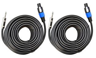 Ignite Pro 2x Speakon to 1/4" 50 Ft. True 12 Gauge Wire AWG DJ/ Pro Audio Speaker Cable, Pair